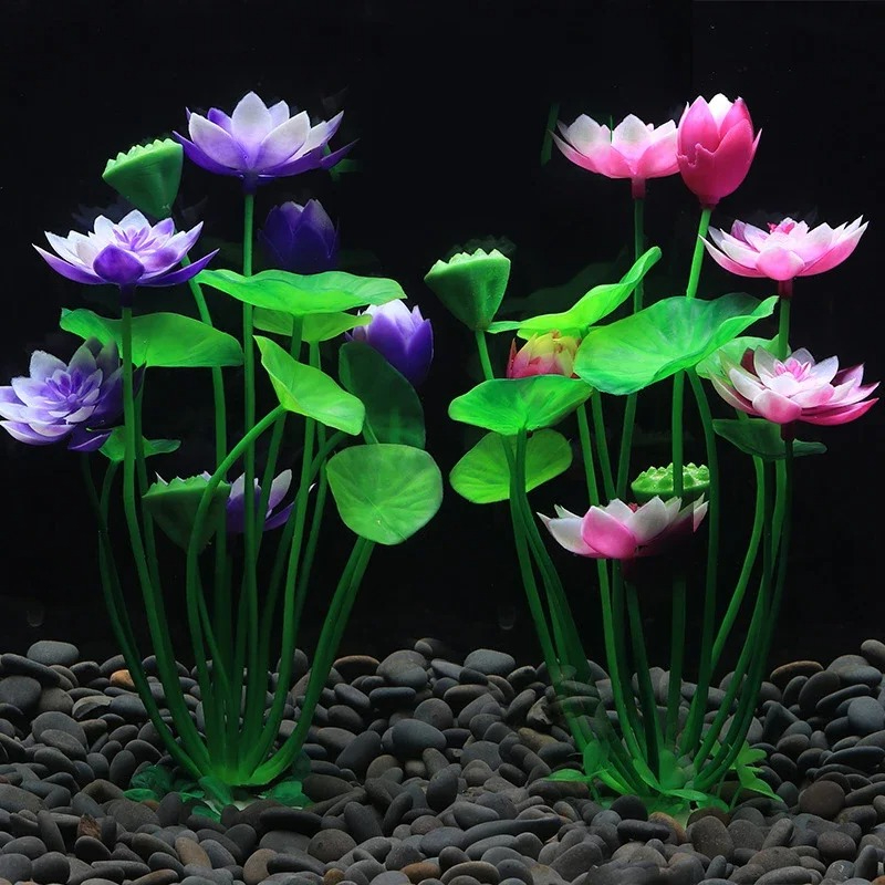 Aquarium Moss - Aquarium Artificial Lotus Plants Simulated Water