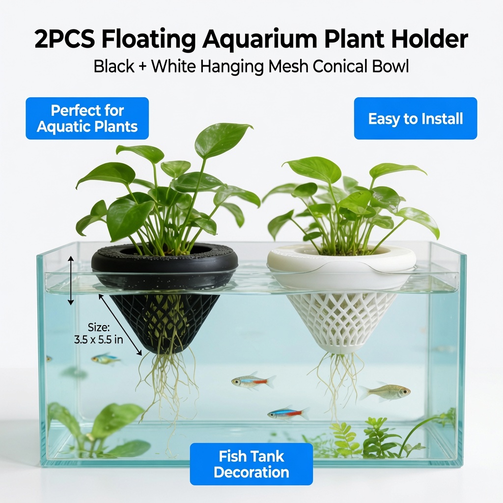 2PCS Floating Aquarium Plant H - Plant Aquarium Pot review and price