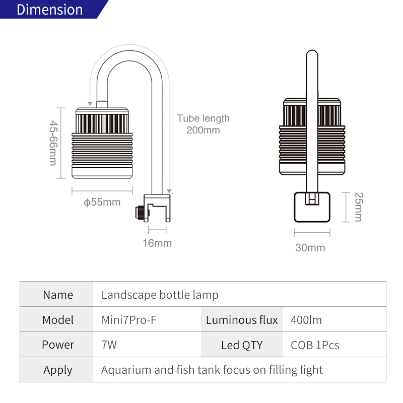 Week Aqua Mini7Pro-F IP68 Subm - Aquarium Plant Light review and price